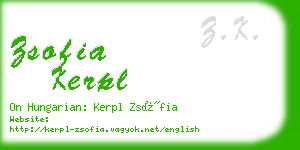 zsofia kerpl business card